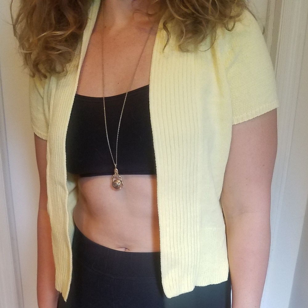 Bright Yellow NYC Short Cardigan